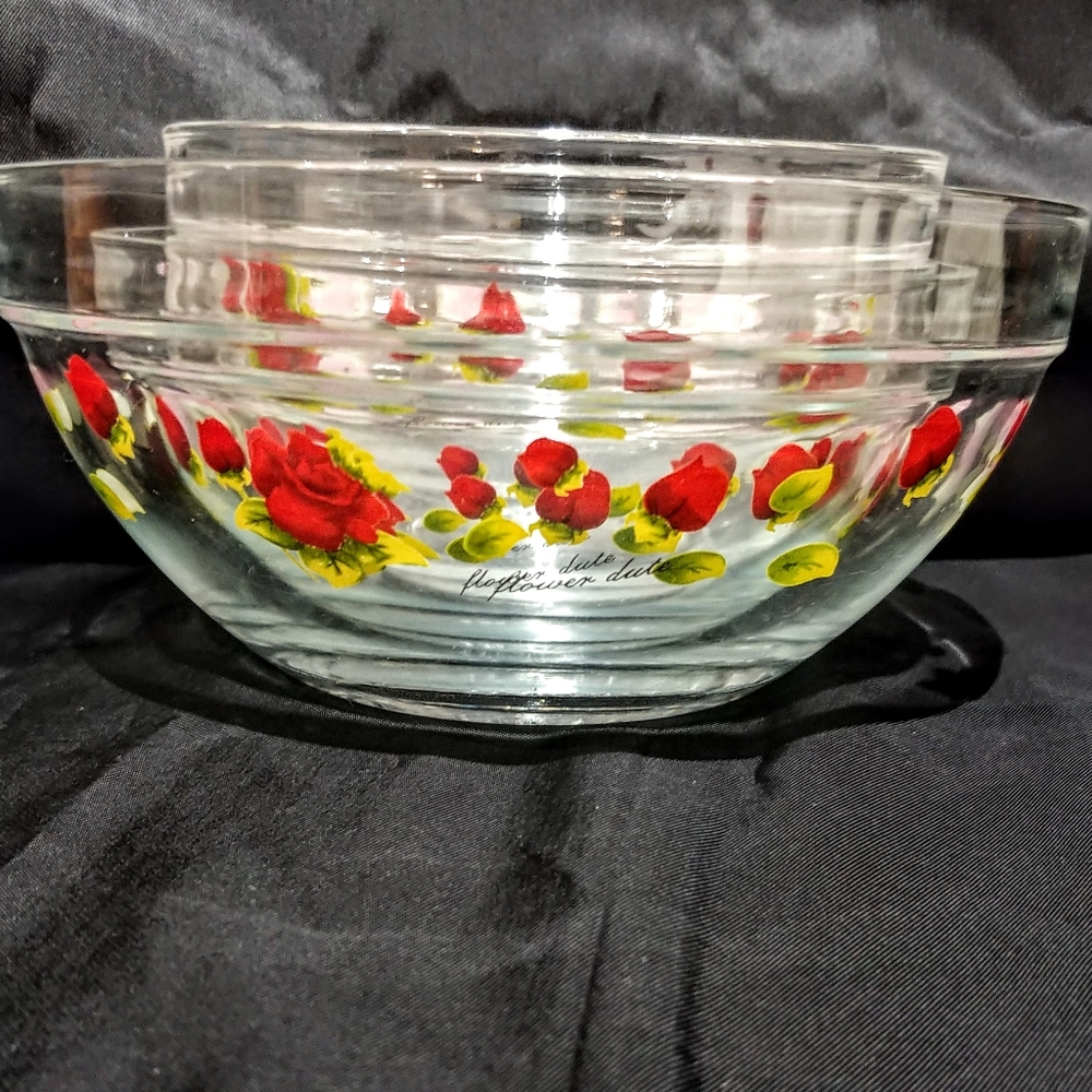 Vintage Durable Rose Glass Bowls Circa 1970s
